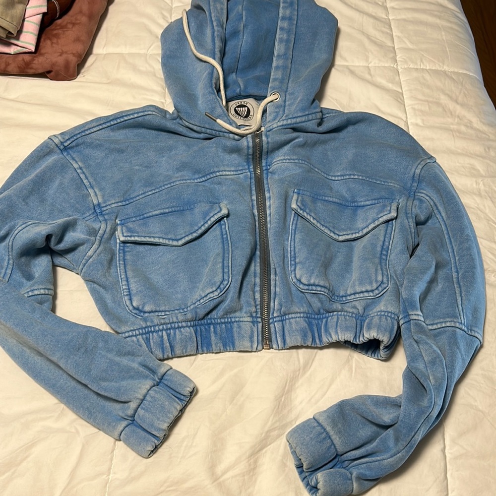 Urban Outfitters Cropped Zip Up Hoodie